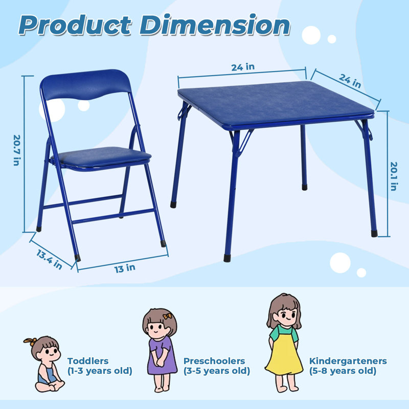 Kids foldable table and chair set clearance